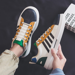 男士 潮流百搭低帮休闲皮鞋 板鞋 春季 小白男鞋 冬冬运动潮鞋 2024新款