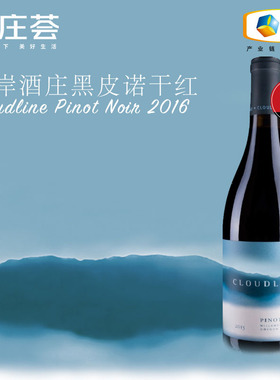 云岸酒庄黑皮诺干红葡萄酒2016年美国进口红酒750ml单支装