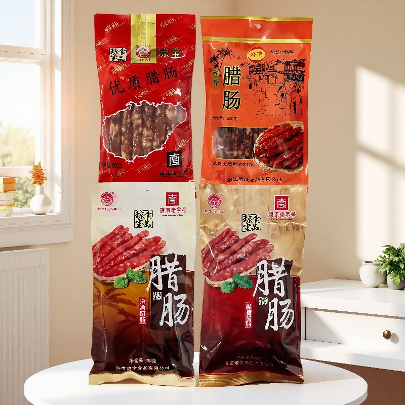 海南特产琼宝优质腊肠 汾酒 传统广式香肠腊肉煲仔 可蒸饭炒菜