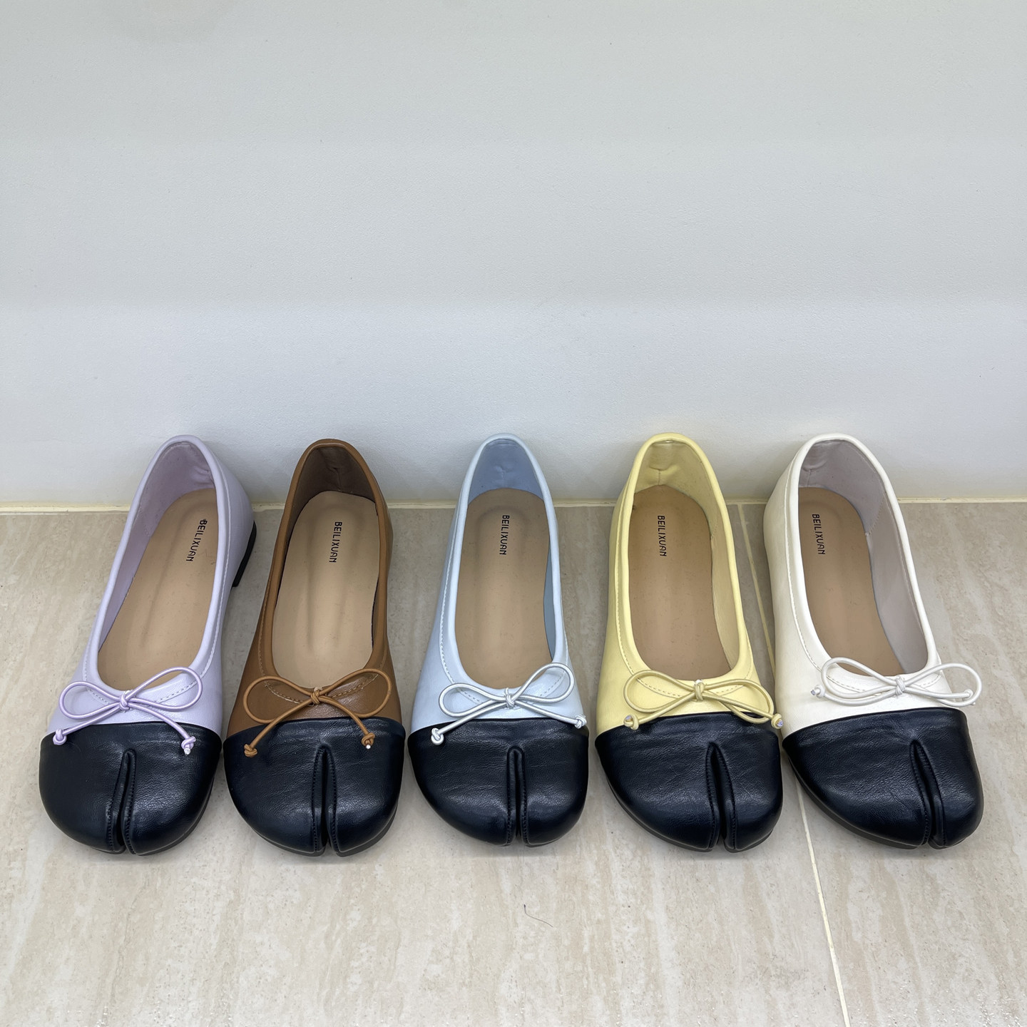 【CHICGIRL】小众撞色分趾鞋芭蕾鞋女新款平底浅口蝴蝶结舒适单鞋,女鞋,浅口单鞋,淘宝优惠券,粉丝福利购,淘宝优惠卷