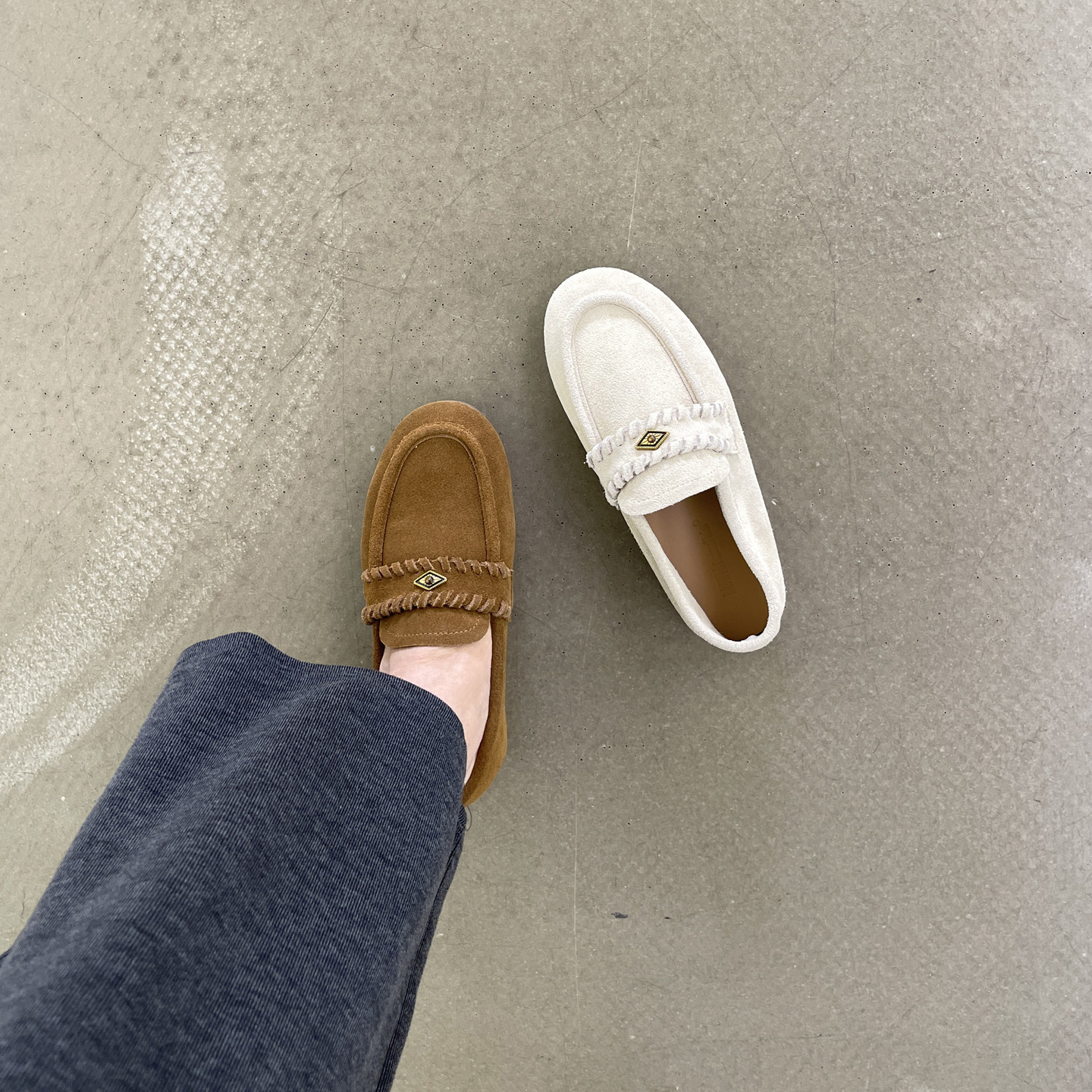 【CHICGIRL】磨砂真皮一脚蹬乐福鞋女早春新款薄底豆豆鞋深口单鞋,女鞋,乐福鞋（豆豆鞋）,淘宝优惠券,粉丝福利购,淘宝优惠卷