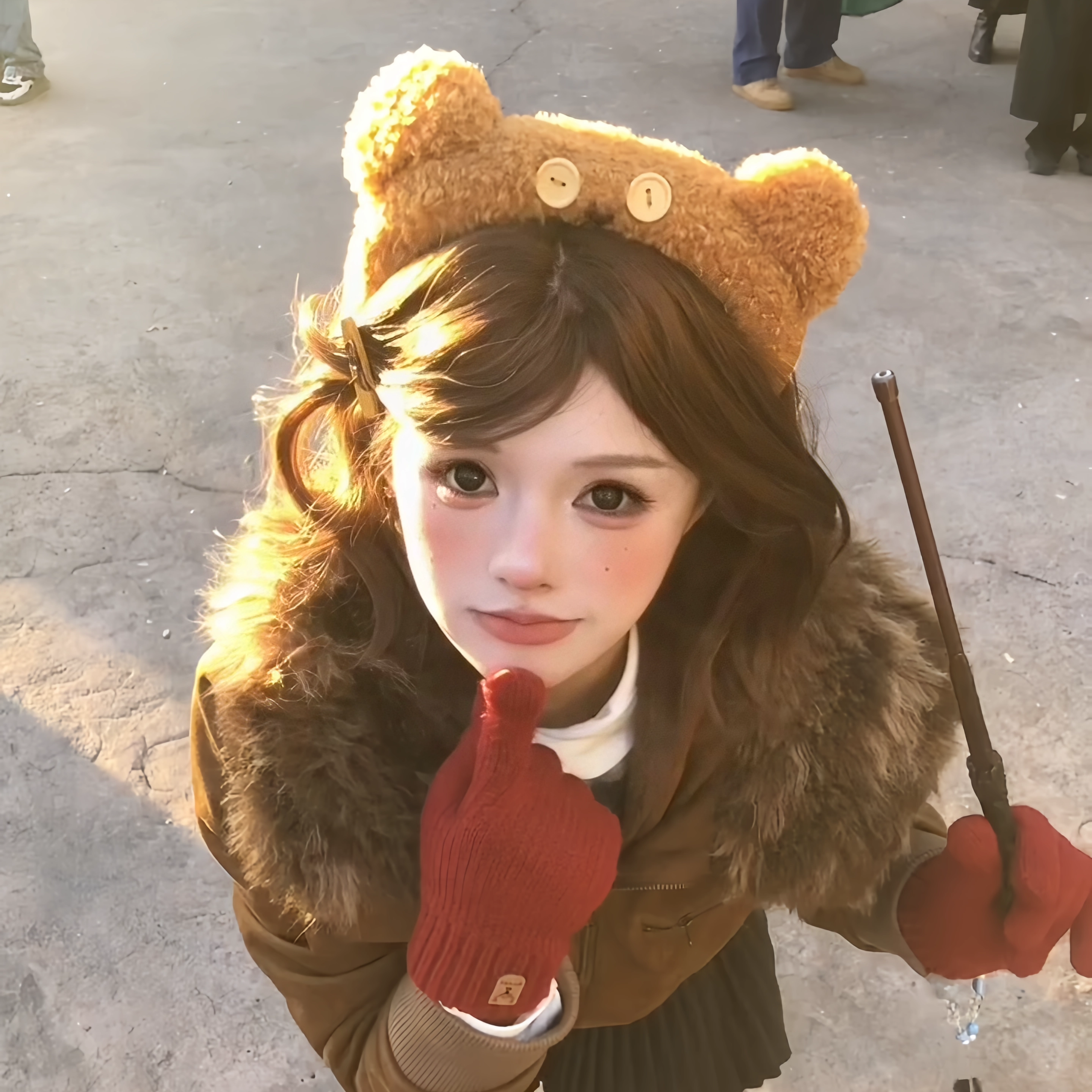 环球影城tim小熊头箍可爱毛绒发箍迪士尼游乐园拍照道具洗脸发饰