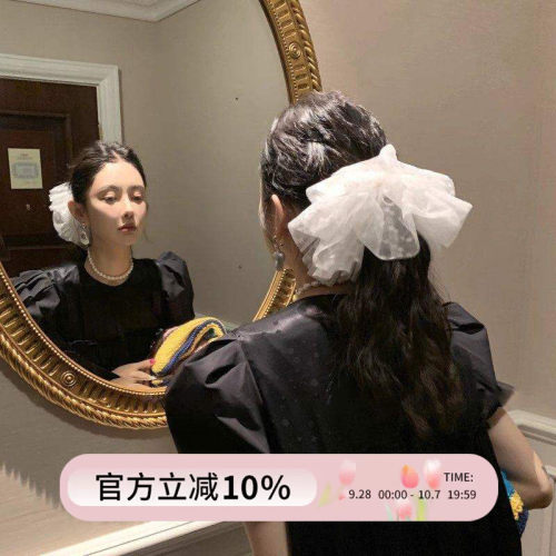 mona张绮贤同款波点蕾丝大肠发圈