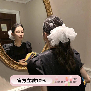 mona张绮贤同款 波点蕾丝大肠发圈女高级氛围感公主头花头绳发饰夏