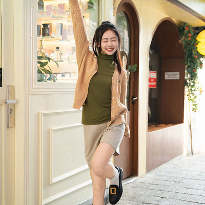 半高领新款修身显瘦纯色长袖百搭