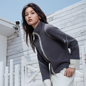 justalit秋冬新款 运动休闲风日韩复古棒球服开衫 卫衣夹克外套女