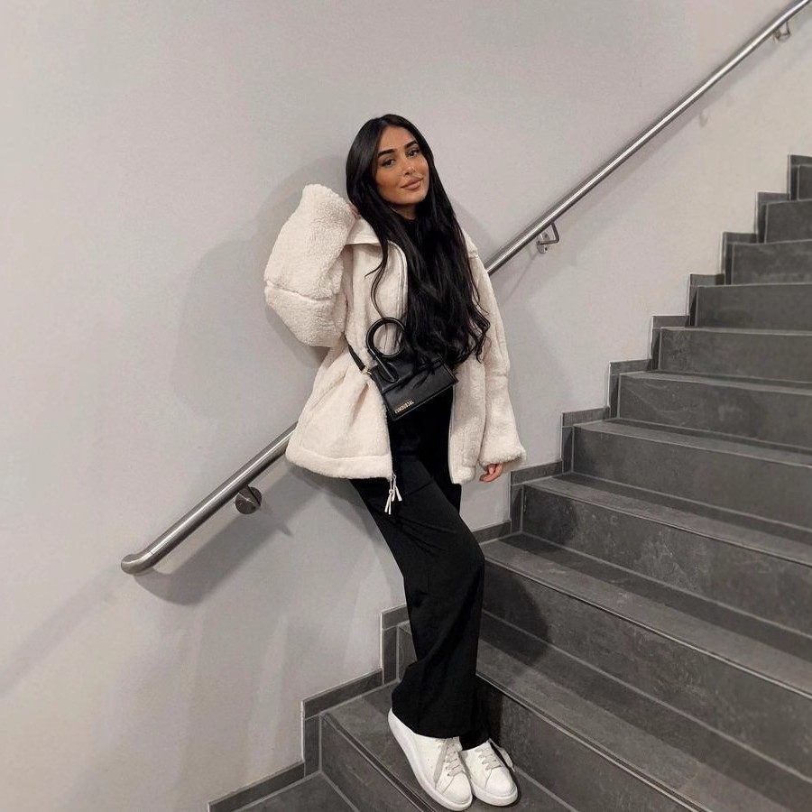 亚马逊跨境欧美女装秋冬新款时尚宽松防羊绒个性休闲户外拉链外套