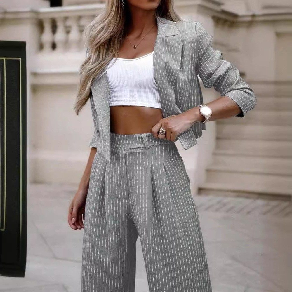 欧美外贸女装气质休闲条纹短款翻领西装直筒裤套装,个性定制/设计服务/DIY,连衣裙加工定制,淘宝优惠券,粉丝福利购,淘宝优惠卷