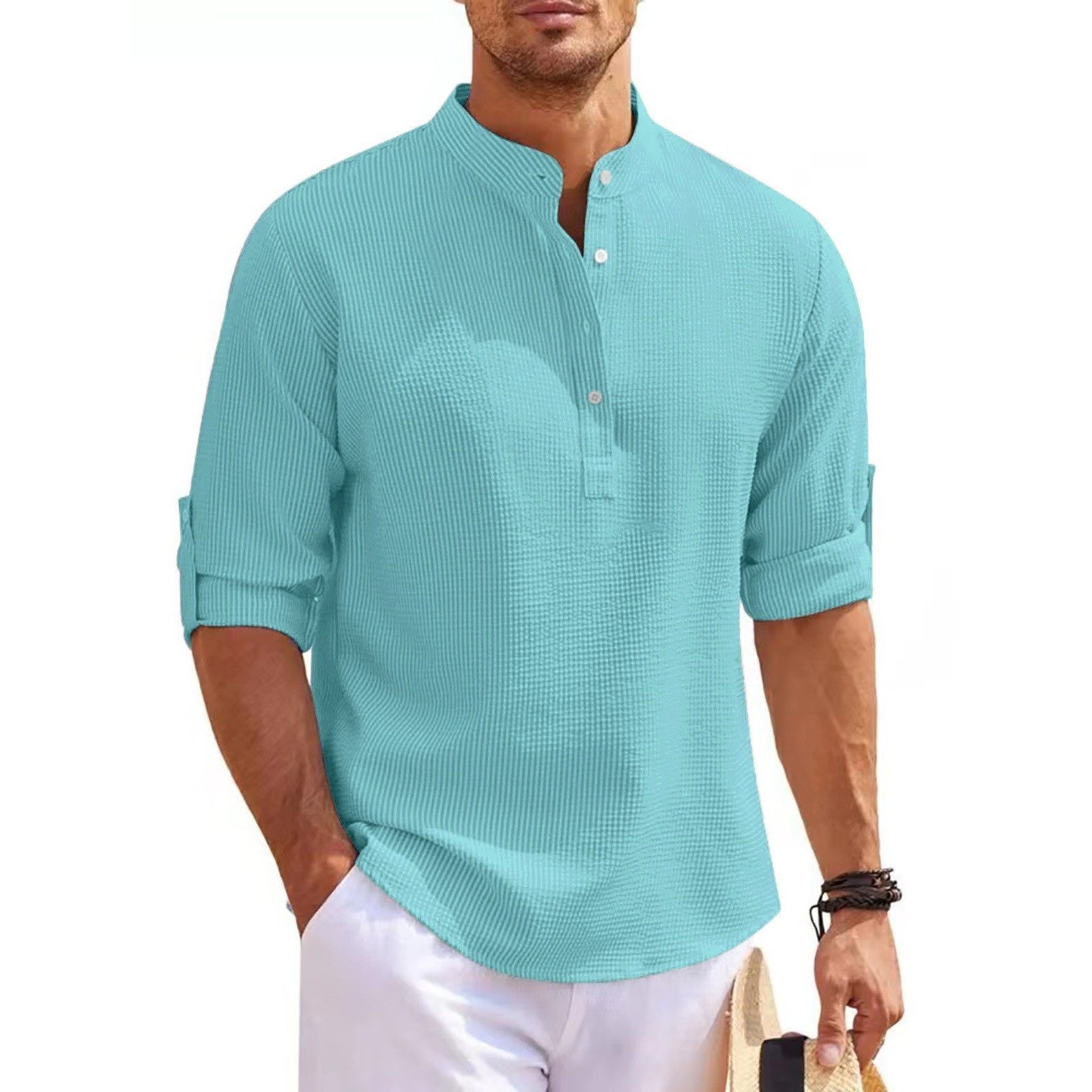 现货欧美男装衬衫长袖立领开扣菠萝格纹衬衫男式休闲衬衫上衣,个性定制/设计服务/DIY,连衣裙加工定制,淘宝优惠券,粉丝福利购,淘宝优惠卷