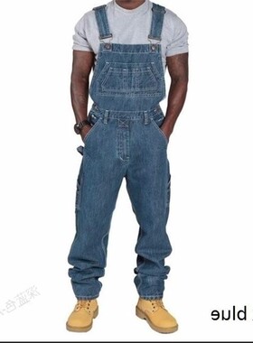 00潮流男士仔连体时尚多口袋宽松色休闲仔裤