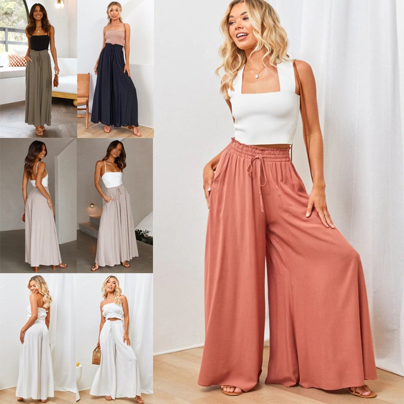 欧美秋冬季速卖通 亚马逊 休闲阔腿爆款宽松休闲时尚长裤女