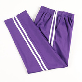 紫色白细条两道杠校服裤 子小学初高中生男女宽松直筒运动春秋校裤