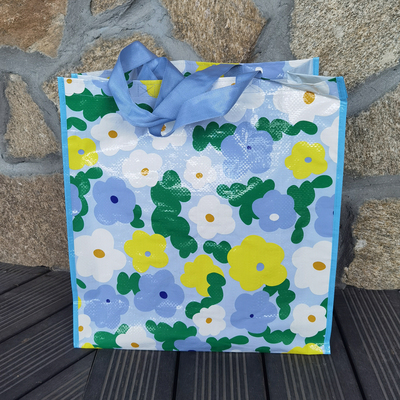 外贸原单加大容量小清新防水覆膜编织袋超市环保购物袋手提单肩包