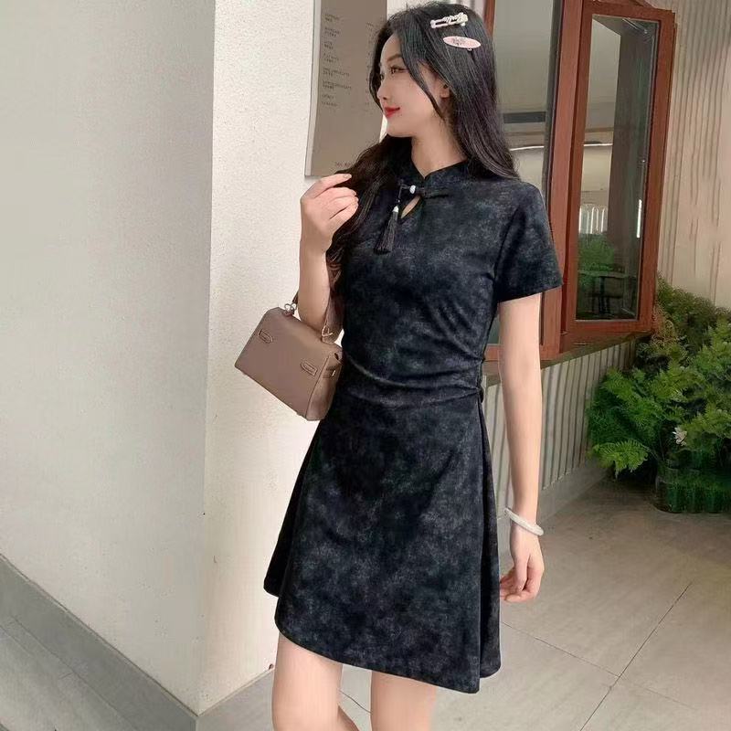 新中式小个子短款旗袍女2026连衣裙