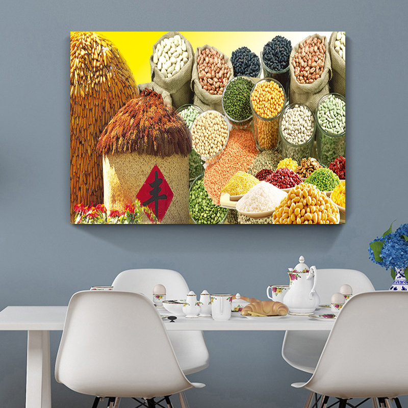 五谷丰登图  装饰画餐厅麦穗稻谷挂画壁画饭馆画   丰收挂画