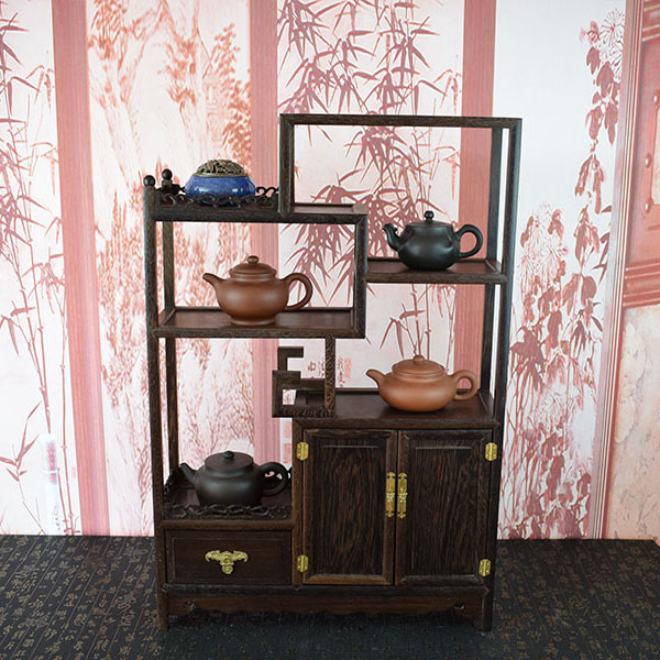 精品鸡翅木茶壶茶具架红木博古架中式多宝阁实木质展示架摆件底座