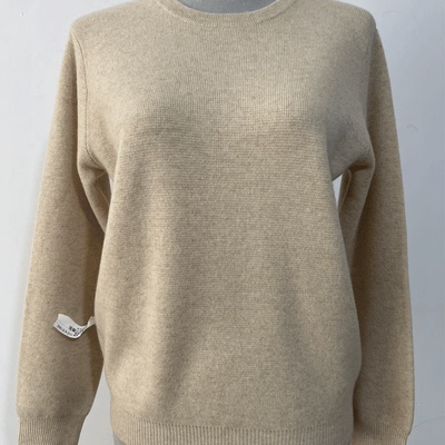 女交织加厚雪骑荣圆领100%羊绒衫