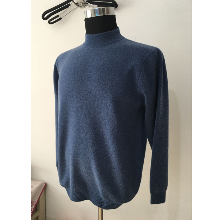 100%cashmere纯男士湿冷纯羊绒衫