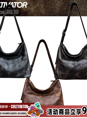 Cultivator原创小众复古做旧通勤百搭宽肩带大容量单肩斜挎托特包