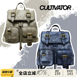 Cultivator原創(chuàng)小眾潮酷美式 復(fù)古雙肩包做舊通勤背包書包電腦包