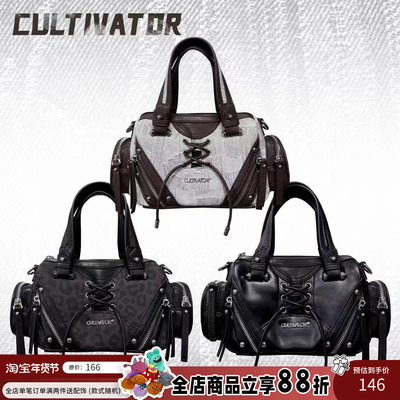 Cultivator原创小众千禧辣妹拼接手提斜挎mini机车枕头包2025冬新