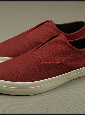 外贸huf dylan签名款红色鳄鱼纹一脚蹬滑板鞋懒人鞋休闲男鞋女鞋