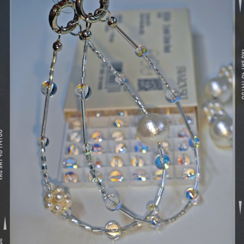 圣诞幻彩小灯泡~人鱼泡泡~奥地利进口施华洛泡泡珠手机链挂绳A03