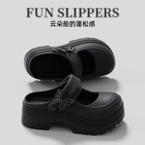 厚底玛丽珍洞洞鞋女夏季外穿