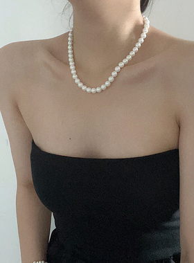 纯银女气质百搭珍珠项链