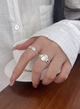 帕姆卡莱纯银水沫玉戒指