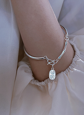 女足银纯银甜美竹节手镯手环实心