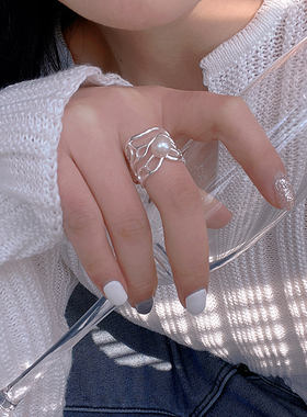 日韩S925纯银淡水珍珠戒指女