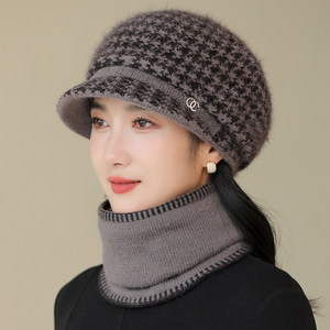 冬季妈妈加厚保暖针织鸭舌帽