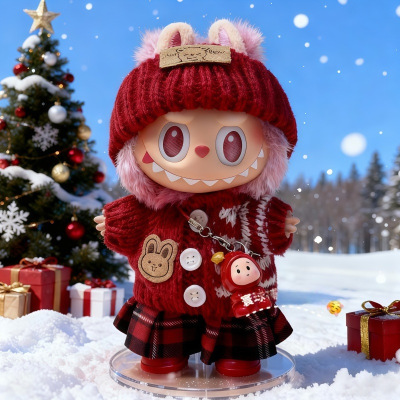 labubu一二三四代拉布布4.0娃衣圣诞树新年3代衣服【不含玩偶】