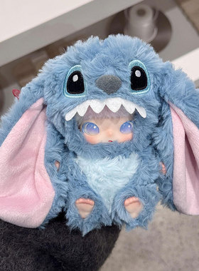 仅娃衣】适用于DIMOO新生日记系列搪胶玩偶娃衣史迪仔蓝色大耳朵