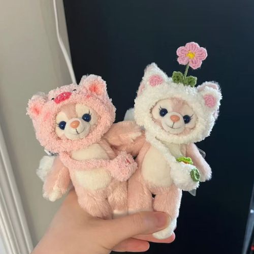 玲娜贝儿饼饼帽子挂件钥匙扣尺寸olu 达菲钩织娃衣头套加包可爱