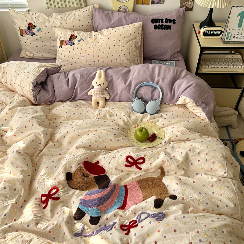 A类床上用品四件套纯棉全棉床单被套被罩床笠学生宿舍三件套4四季,床上用品,床品套件/四件套/多件套,淘宝优惠券,粉丝福利购,淘宝优惠卷