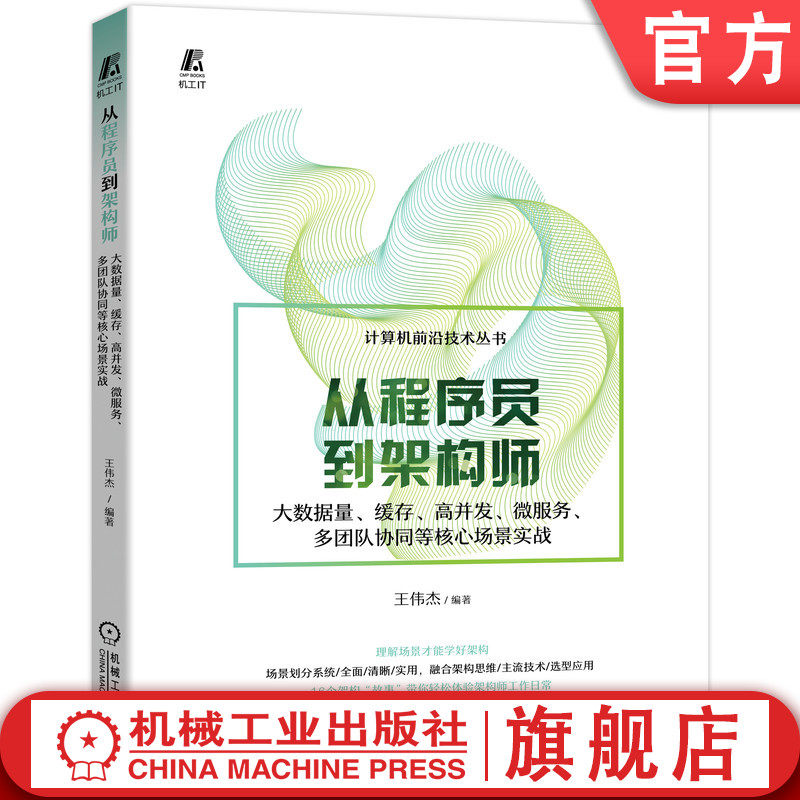 官网正版 从程序员到架构师 大数据量 缓存 高并发 微服务 多团队协同等核心场景实战 王伟杰 冷热数据分离 设计表结构