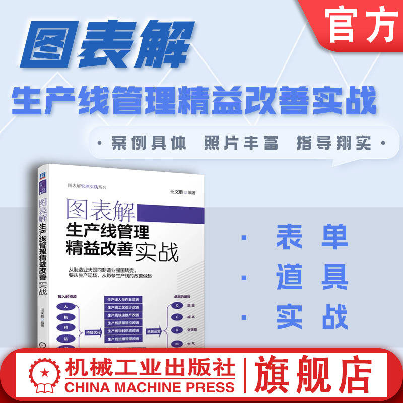 官网正版 图表解生产线管理精益改善实战 王文胜 制造型企业 作业改善 时间测量 标准工时 加工能力 山积图 工艺改善 产能提升