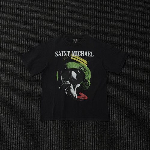 Saint Michael火星人马文Marvin复古水洗做旧男女宽松圆领短袖T恤