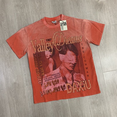 Vale ForeverCASINO BLING TEE烫钻拼接潮牌洗水马骝炒盐做旧短袖