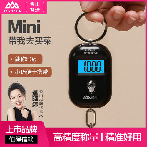 迷你手提电子秤25kg便捷式高精度家用小型快递称香山小勾秤弹簧秤