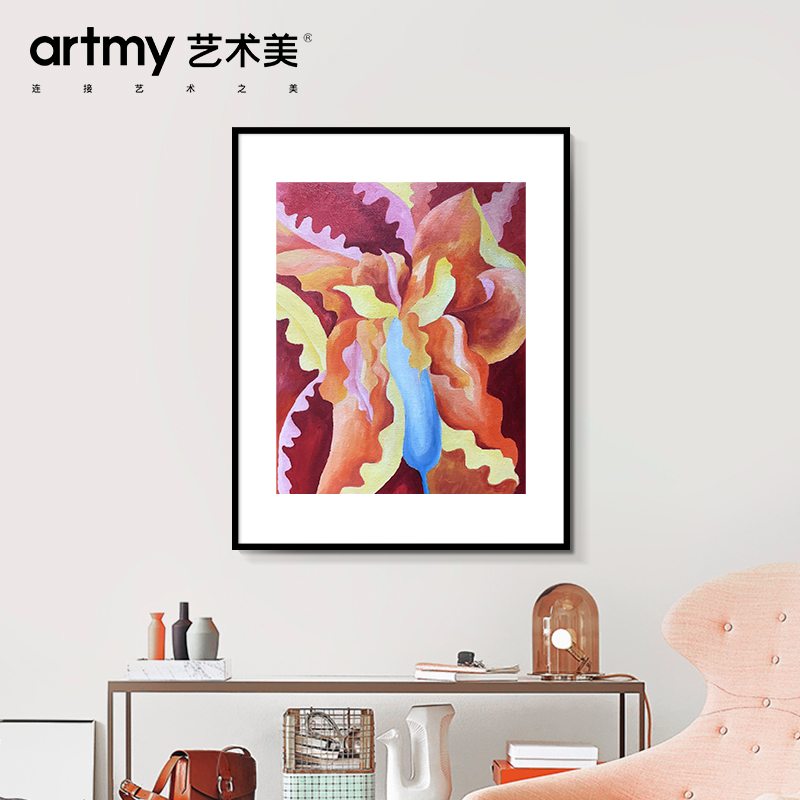 啜泉 现代轻奢玄关装饰画抽象色块竖版壁画简约客厅背景墙挂画图片
