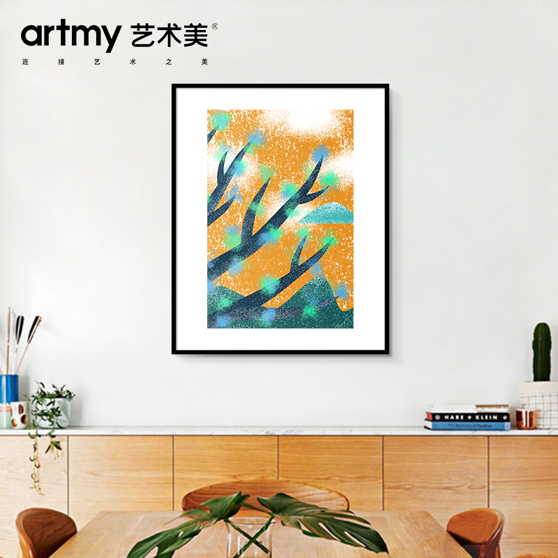 胡佳梦  树木自然系列治愈系摆画北欧ins清新森系装饰画卧室挂画图片