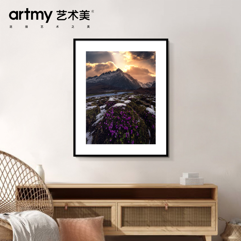 杜武朝 北欧风景装饰画雪景餐厅过道玄关简约书房卧室房间挂画图片