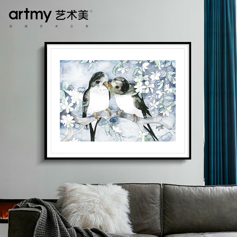 何蓉 抽象动物儿童房装饰画简约现代卡通艺术餐厅玄关创意壁画图片