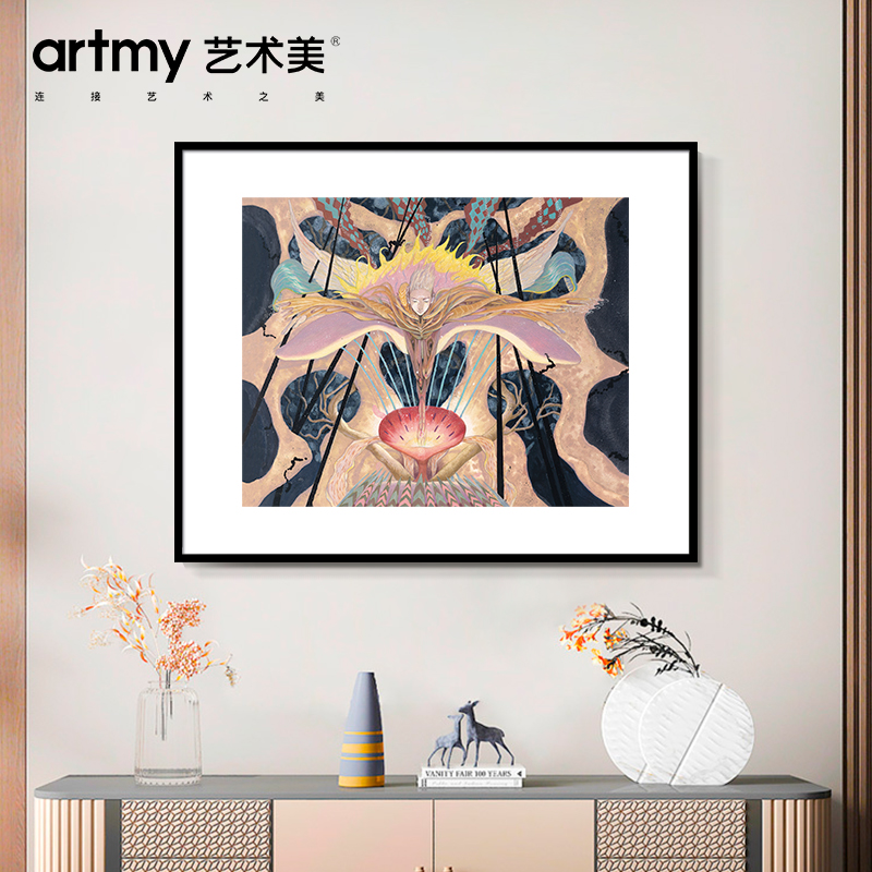 橙玉《吟唱生命之歌之三》抽象人物装饰画客厅挂画餐厅玄关壁画图片
