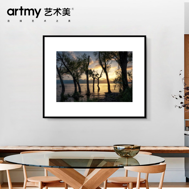 杜武朝 现代简约风景树木夕阳客厅玄关过道装饰画风景画民宿挂画图片