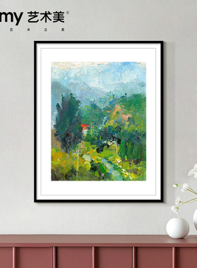 马捷 客厅沙发背景墙挂画现代简约装饰画山水画风景油画轻奢清新