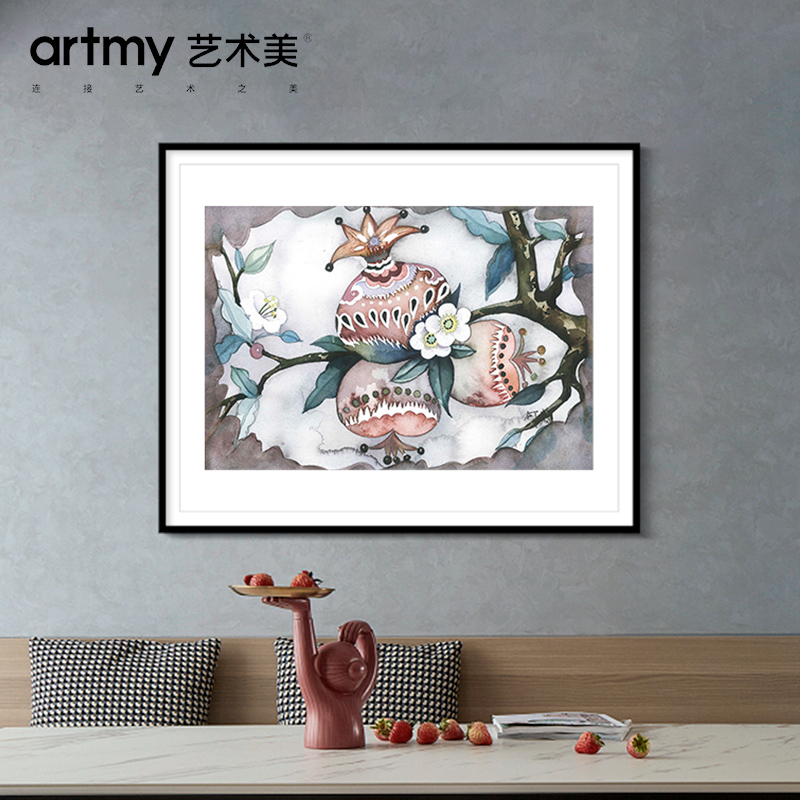何蓉 抽象卡通动物玄关装饰画现代简约客厅背景墙餐厅轻奢挂画图片